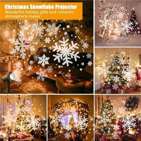 Christmas Snowflake Projector Lights Waterproof LED Snowfall Projection - Picture 5 of 6